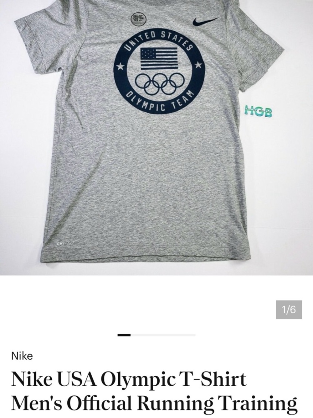 Nike Gray USA Olympic Team Dri-FIT Short Sleeve Tee